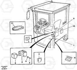 5389 Cable harness, air-suspensioned seat. L50B/L50C VOLVO BM VOLVO BM L50B/L50C SER NO - 10966, Volvo Construction Equipment