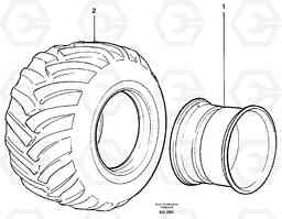 28025 Wheel L50B/L50C VOLVO BM VOLVO BM L50B/L50C SER NO - 10966, Volvo Construction Equipment