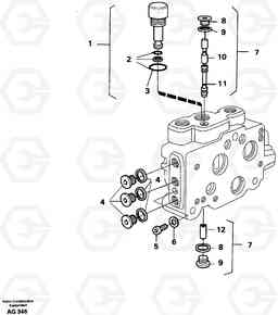 64881 Valve section L50B/L50C VOLVO BM VOLVO BM L50B/L50C SER NO - 10966, Volvo Construction Equipment