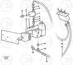 41489 Servo hydraulic: hydraulic lines L50B/L50C VOLVO BM VOLVO BM L50B/L50C SER NO - 10966, Volvo Construction Equipment