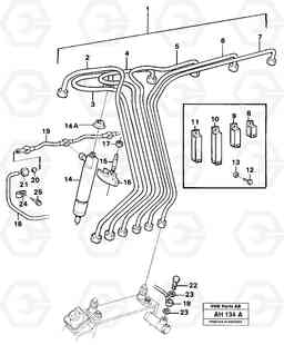 96969 Fuel pipes, injectors L90B VOLVO BM VOLVO BM L90B, Volvo Construction Equipment