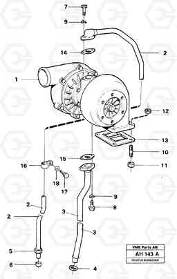 56840 Turbocharger with fitting parts L90B VOLVO BM VOLVO BM L90B, Volvo Construction Equipment