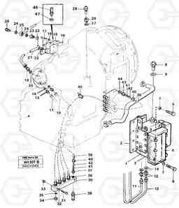 91669 Hydraulic lines and valve L90B VOLVO BM VOLVO BM L90B, Volvo Construction Equipment