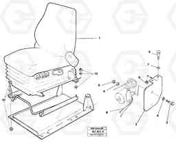 49921 Operator's seat, air suspensioned and heated. Assembly L90B VOLVO BM VOLVO BM L90B, Volvo Construction Equipment