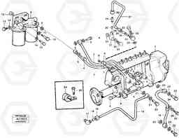 28968 Fuel pipes, fuel injection pump - fuel filter L120B VOLVO BM VOLVO BM L120B, Volvo Construction Equipment