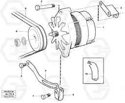 10408 Alternator with assembling details L120B VOLVO BM VOLVO BM L120B, Volvo Construction Equipment