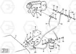 16797 Fuel pipes, fuel tank - injection pump L180/L180C VOLVO BM VOLVO BM L180/L180C SER NO -2532 / -60469 USA, Volvo Construction Equipment