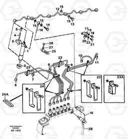 80345 Fuel lines, injectors L180/L180C VOLVO BM VOLVO BM L180/L180C SER NO -2532 / -60469 USA, Volvo Construction Equipment