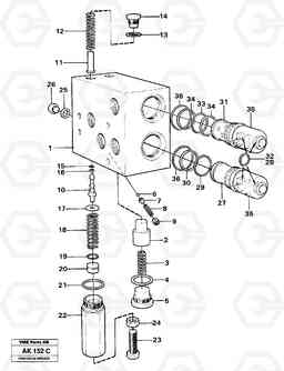 23998 Relief valve. L180/L180C VOLVO BM VOLVO BM L180/L180C SER NO -2532 / -60469 USA, Volvo Construction Equipment