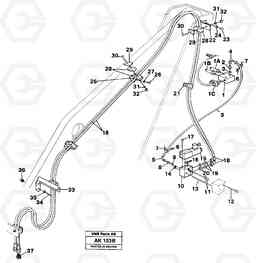41486 Hydraulic system for attachment bracket. L180/L180C VOLVO BM VOLVO BM L180/L180C SER NO -2532 / -60469 USA, Volvo Construction Equipment