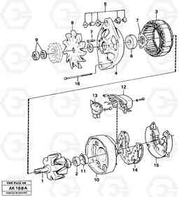 16823 Alternator L180/L180C VOLVO BM VOLVO BM L180/L180C SER NO -2532 / -60469 USA, Volvo Construction Equipment