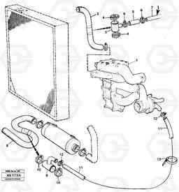 26573 Water pump with connection parts. L180/L180C VOLVO BM VOLVO BM L180/L180C SER NO -2532 / -60469 USA, Volvo Construction Equipment