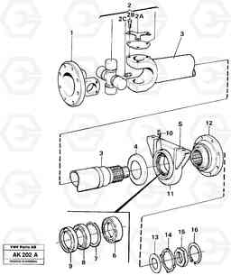 14387 Propeller shaft L180/L180C VOLVO BM VOLVO BM L180/L180C SER NO -2532 / -60469 USA, Volvo Construction Equipment