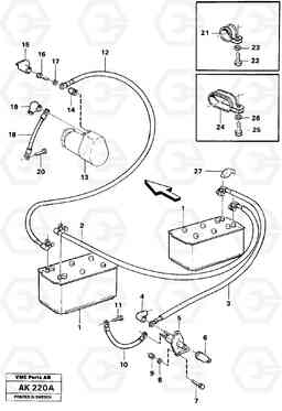 50868 Battery with assembling details L180/L180C VOLVO BM VOLVO BM L180/L180C SER NO -2532 / -60469 USA, Volvo Construction Equipment