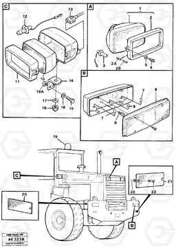 11607 Lighting, rear L180/L180C VOLVO BM VOLVO BM L180/L180C SER NO -2532 / -60469 USA, Volvo Construction Equipment