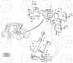 98688 Hydraulic cylinder with hose assembly, tilt function. L180/L180C VOLVO BM VOLVO BM L180/L180C SER NO -2532 / -60469 USA, Volvo Construction Equipment