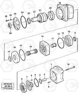 58356 Hydraulic motor. L180/L180C VOLVO BM VOLVO BM L180/L180C SER NO -2532 / -60469 USA, Volvo Construction Equipment