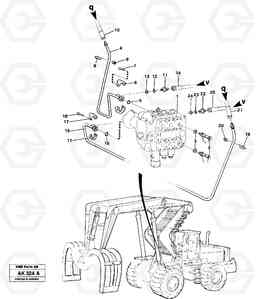 97854 Tubes for grapple. L180/L180C VOLVO BM VOLVO BM L180/L180C SER NO -2532 / -60469 USA, Volvo Construction Equipment