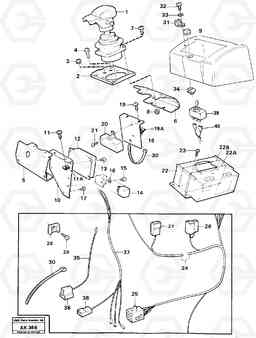 50362 Control lever and cable harness, high lift. L180/L180C VOLVO BM VOLVO BM L180/L180C SER NO -2532 / -60469 USA, Volvo Construction Equipment