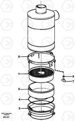 77781 Air filter. L180/L180C VOLVO BM VOLVO BM L180/L180C SER NO -2532 / -60469 USA, Volvo Construction Equipment