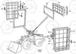 65001 Window guards, side and rear windows. L180/L180C VOLVO BM VOLVO BM L180/L180C SER NO -2532 / -60469 USA, Volvo Construction Equipment