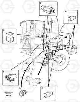 50366 Cable harnesses, rear L180/L180C VOLVO BM VOLVO BM L180/L180C SER NO -2532 / -60469 USA, Volvo Construction Equipment