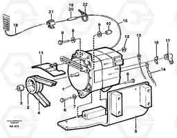 62672 Alternator with assembling details L180/L180C VOLVO BM VOLVO BM L180/L180C SER NO -2532 / -60469 USA, Volvo Construction Equipment