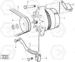 14739 Alternator with assembling details L70B/L70C VOLVO BM VOLVO BM L70B/L70C SER NO - 13115, Volvo Construction Equipment