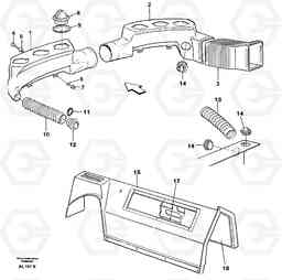 47154 Air ducts L70B/L70C VOLVO BM VOLVO BM L70B/L70C SER NO - 13115, Volvo Construction Equipment