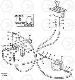 23887 Servo system: Control lines Lifting L70B/L70C VOLVO BM VOLVO BM L70B/L70C SER NO - 13115, Volvo Construction Equipment