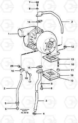 54745 Turbocharger with fitting parts L70B/L70C VOLVO BM VOLVO BM L70B/L70C SER NO - 13115, Volvo Construction Equipment