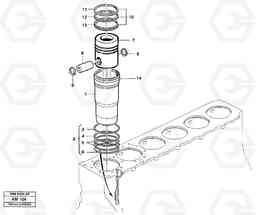 18760 Cylinder liner and piston L330C VOLVO BM VOLVO BM L330C SER NO - 60187, Volvo Construction Equipment