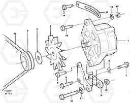 40560 Alternator with assembling details L330C VOLVO BM VOLVO BM L330C SER NO - 60187, Volvo Construction Equipment