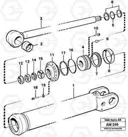 36818 Hydraulic cylinder, tilting L330C VOLVO BM VOLVO BM L330C SER NO - 60187, Volvo Construction Equipment