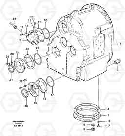16358 Clutch housing with fitting parts L90C VOLVO BM VOLVO BM L90C SER NO - 14304, Volvo Construction Equipment