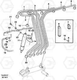 38695 Fuel lines, injectors L90C VOLVO BM VOLVO BM L90C SER NO - 14304, Volvo Construction Equipment