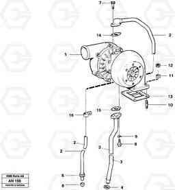 54760 Turbocharger with fitting parts L90C VOLVO BM VOLVO BM L90C SER NO - 14304, Volvo Construction Equipment