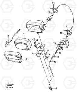 54761 Attachment light. L90C VOLVO BM VOLVO BM L90C SER NO - 14304, Volvo Construction Equipment