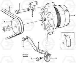 11875 Alternator with assembling details L90C VOLVO BM VOLVO BM L90C SER NO - 14304, Volvo Construction Equipment