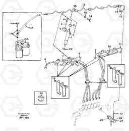 71990 Fuel lines, injectors L120C VOLVO BM VOLVO BM L120C SER NO - 11318, Volvo Construction Equipment