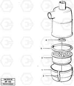 19887 Air filter L120C VOLVO BM VOLVO BM L120C SER NO - 11318, Volvo Construction Equipment