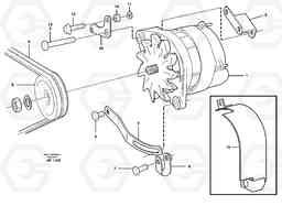 15209 Alternator with assembling details L120C VOLVO BM VOLVO BM L120C SER NO - 11318, Volvo Construction Equipment