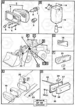 29745 Lighting, front L120C VOLVO BM VOLVO BM L120C SER NO - 11318, Volvo Construction Equipment