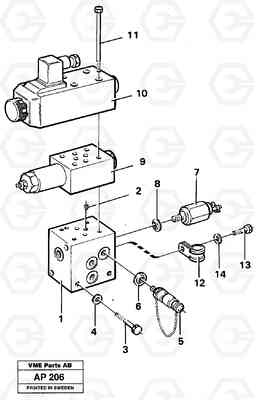 96602 Parking brake, connection block L120C VOLVO BM VOLVO BM L120C SER NO - 11318, Volvo Construction Equipment