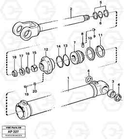 36832 Hydraulic cylinder Lifting L120C VOLVO BM VOLVO BM L120C SER NO - 11318, Volvo Construction Equipment