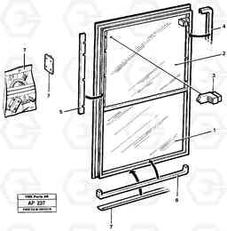 23526 Sliding window L120C VOLVO BM VOLVO BM L120C SER NO - 11318, Volvo Construction Equipment