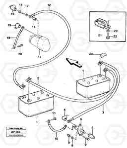 50877 Battery with assembling details L120C VOLVO BM VOLVO BM L120C SER NO - 11318, Volvo Construction Equipment