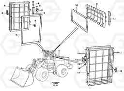 65007 Window guards, side and rear windows. L120C VOLVO BM VOLVO BM L120C SER NO - 11318, Volvo Construction Equipment