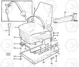 60764 Operator seat with fitting parts L120C S/N 11319-SWE, S/N 61677-USA, S/N 70075-BRA, Volvo Construction Equipment
