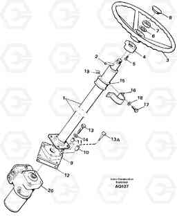 34387 Steering column assembly L120C S/N 11319-SWE, S/N 61677-USA, S/N 70075-BRA, Volvo Construction Equipment